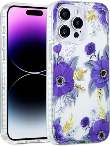 Miniatura 41 de SCORPIFY Funda para iPhone 15 Pro Max con diseño floral de Nemophila azul, bonita funda transparente para teléfono para mujeres y niñas