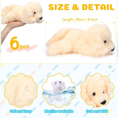 Miniatura 2 de Juego de 6 almohadas de felpa suave para perros de 8 pulgadas, juego de almohada de felpa suave para niños y niñas, temática de perro, recuerdo