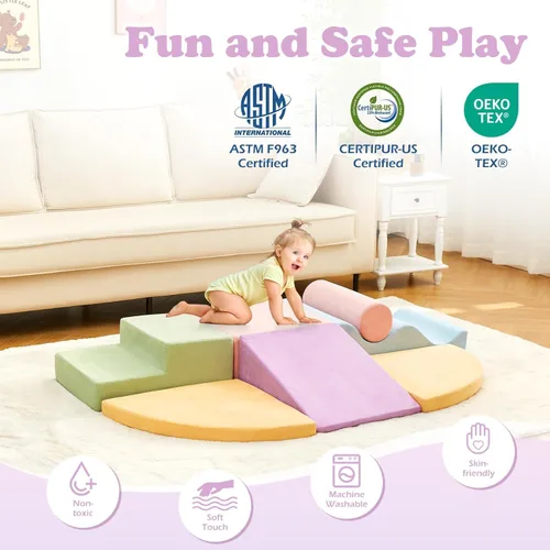 Miniatura 5 de QUCHI Juguetes de Escalada para Niños Pequeños, Juguetes de Escalada para Niños Pequeños en Interiores, Conjunto de Bloques de Escalada de Espuma