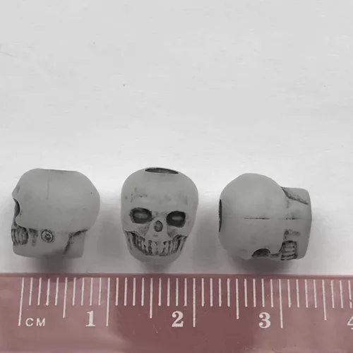 Miniatura 3 de Cuentas de calavera Nightglow Antiqued Gran Agujero Pony Perlas hechas en Estados Unidos, Oro (B07584)