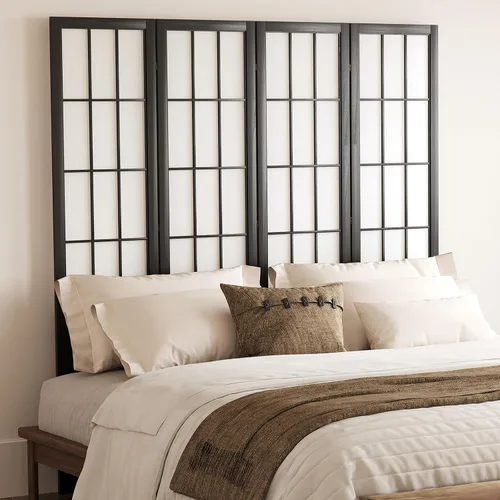 Miniatura 7 de Divisor de habitación plegable y pantalla de partición portátil de 5.6 pies, estilo Shoji chino japonés para separación de habitaciones - 4 paneles