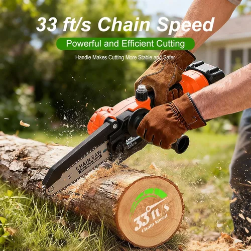 Miniatura 7 de Sierras de poste eléctricas para poda de árboles de 15 pies, motosierra inalámbrica con batería y cargador, mini motosierra de 6 y 8 pulgadas