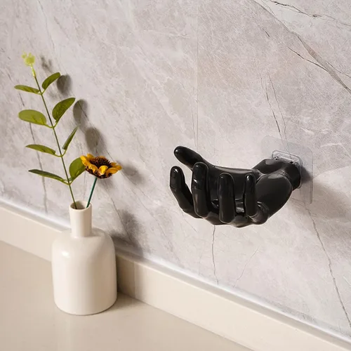 Miniatura 2 de KLKCMS Gancho para colgar en la pared, perchas, perchas, ropa, toalla, gancho en forma de mano para pasillos, chaquetas, color negro