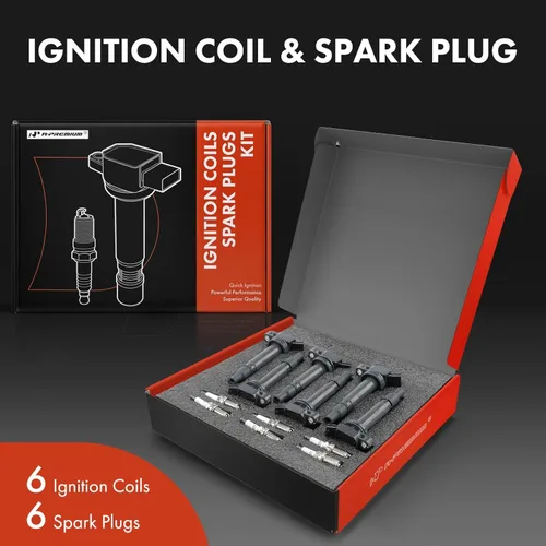 Miniatura 2 de A-Premium Juego de 6 paquetes de bobinas de encendido y bujías de iridio compatibles con Toyota 4Runner 2003-2009, Tundra 2005-2011, 4.0L