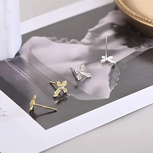 Miniatura 5 de Rnivida Aretes de plata de ley 925 con cruz para mujer