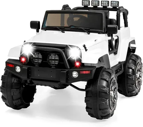 Miniatura 25 de Best Choice Products Camión de paseo para niños de 12 V, auto de juguete con batería con suspensión de resorte, control remoto, 3 velocidades, luces