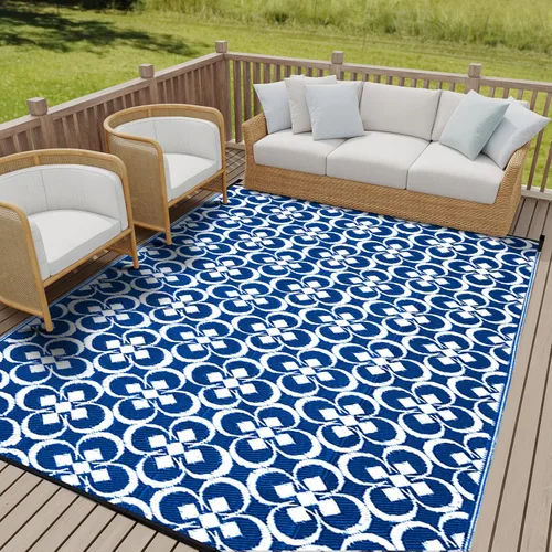 Miniatura 41 de HUGEAR Alfombra para RV Exterior Tapete Impermeable Alfombras para Exteriores 9'x12' para Patios Liquidación Alfombra Exterior Alfombras de Camping