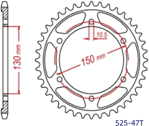 Miniatura 2 de 525 Cadena 16T 47T Piñón trasero delantero para TDM900 5PS TDM 900A ABS FZ8 FZ8N FZ8S FZ-8 FZ-8S FZ-8N FZ 8 TDM 900 (delantero)