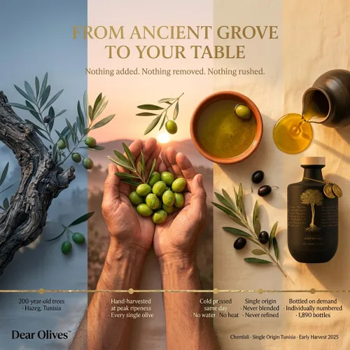 Miniatura 7 de Dear Olives™ Aceite de oliva virgen extra mediterráneo suave, cosecha temprana prensado en frío, sabor equilibrado y polifenoles, perfecto