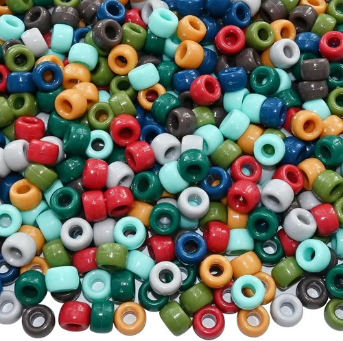 Miniatura 9 de Amaney - 1000 cuentas de plástico para poni de 0.236 x 0.354 in, mezcla de colores mezclados con purpurina transparente 1000 purpurina