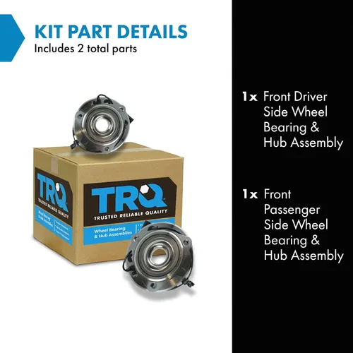 Miniatura 2 de Conjunto de Rodamientos de Rueda y Cubo Delantero Izquierdo y Derecho TRQ 2 Piezas Compatible con Jeep Wrangler 2007-2017 2018 Wrangler JK