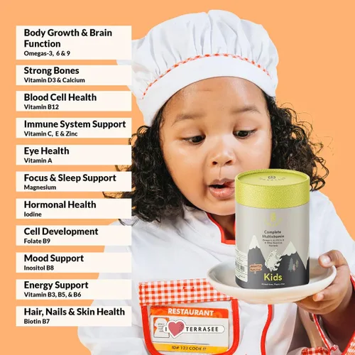 Miniatura 6 de Complete Kids - Gomitas multivitamínicas con Omega 3, 6, 9, vitamina B12, ácido fólico, yodo, vitamina C, zinc, vitaminas esenciales diarias