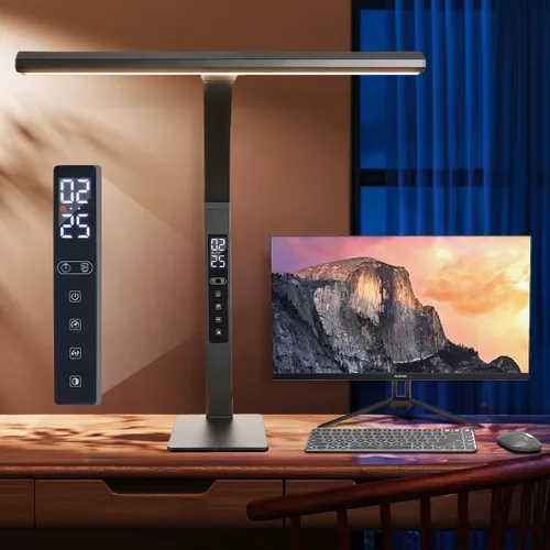 Miniatura 8 de Lámpara de escritorio LED para oficina en casa, luz de trabajo de computadora de arquitecto, atenuación continua de temperatura de color táctil