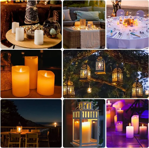 Miniatura 7 de YOROXRG Paquete de 12 velas LED sin llama, funcionan con pilas, impermeables