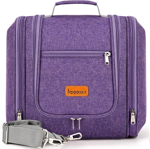 Miniatura 10 de COOSKY Neceser de viaje colgante extragrande para mujeres y hombres, bolsa de higiene, kit organizador de baño y ducha con soportes de banda