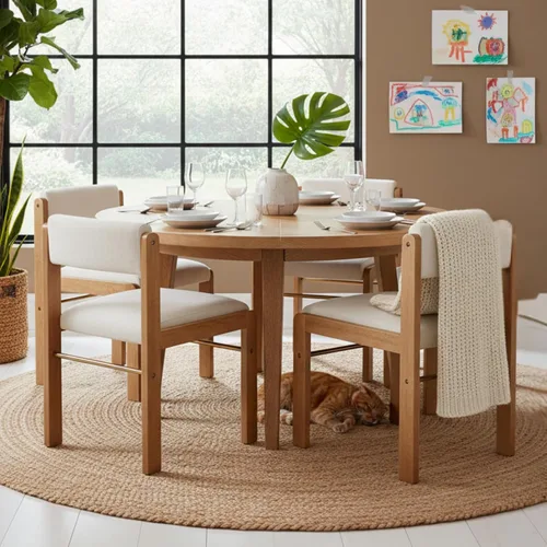 Miniatura 13 de CIMOTA Juego de 2 sillas de comedor de piel sintética, modernas sillas de comedor tapizadas de mediados de siglo con marco de madera/respaldo