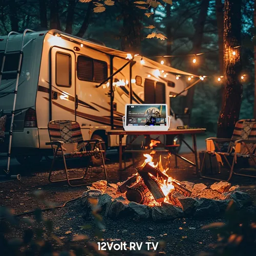 Miniatura 6 de SYLVOX Smart TV portátil de 15.6 pulgadas, televisión de 12 voltios, alimentado por batería de 10000 mAh, IP66, impermeable, altavoces duales
