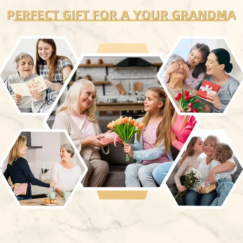 Miniatura 7 de Regalos Bestview para abuela - Delicados regalos de cumpleaños para abuela de nietos - Luz nocturna acrílica LED lámpara de noche para cama