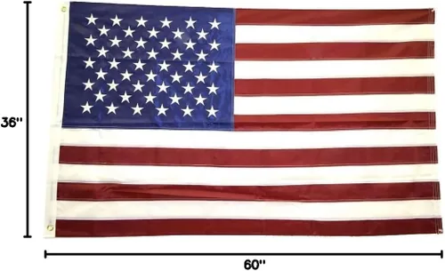 Miniatura 8 de Shop72 Bandera estadounidense, bandera estadounidense de 3 x 5 para exteriores, resistente, estrellas bordadas, lealtad a Estados Unidos, bandera