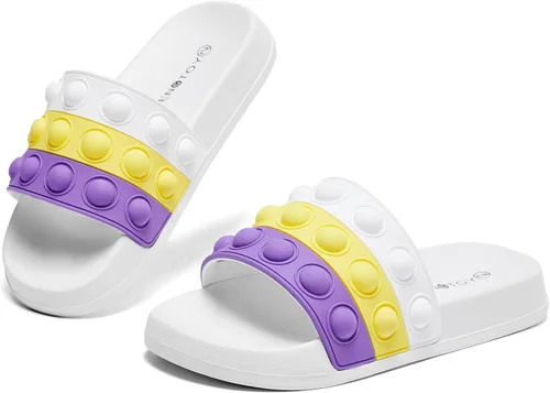 Miniatura 9 de Engtoy Sandalias para niños y niñas, unisex, ligeras, antideslizantes, puntera abierta, cómodas, para ducha, playa, divertidas sandalias