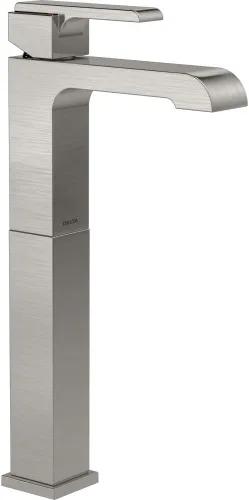 Delta Faucet Ara - Grifo de lavabo para lavabo, grifo de baño de un solo orificio de níquel cepillado, grifo de baño de una sola manija, inoxidable
