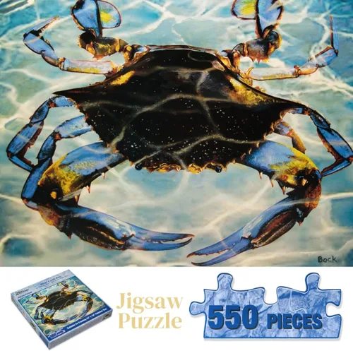 Miniatura 4 de William Bock - Rompecabezas de 550 piezas para adultos - Blue Crab Bay - Rompecabezas de playa para mujeres y hombres - Rompecabezas geniales - Arte