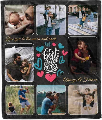 Miniatura 24 de Manta de collage de fotos personalizada, manta de boda. Manta de forro polar suave, manta de fotos personalizada. Regalo para bodas, Navidad, Manta