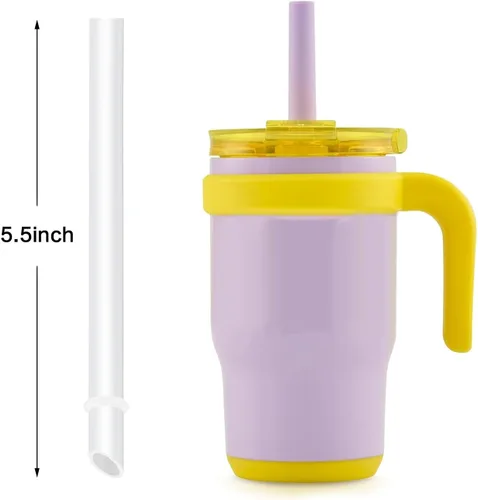 Miniatura 2 de Pajitas de repuesto compatibles con vaso Reduce Coldee, taza para niños de 14 onzas, paquete de 6 popotes y 1 cepillo de limpieza.