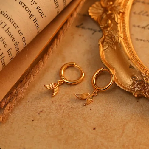 Miniatura 3 de MRSXIA Aretes Huggie para mujer, diseño de aro de oro de 18 quilates, con relleno de oro de 18 quilates, pequeños, simples, delicados