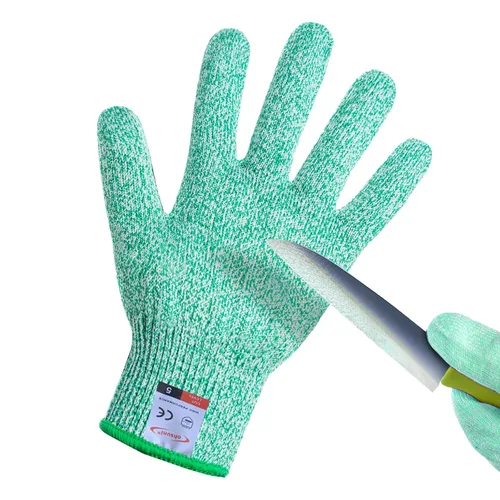 Miniatura 15 de Guantes resistentes a cortes, 4 pares de guantes resistentes a cortes de grado alimenticio, guantes de corte para cocina, pelado de ostras, Gris