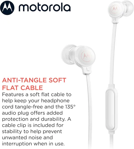 Miniatura 3 de Motorola Earbuds 3-S - Auriculares con cable con micrófono, auriculares intrauditivos con cable, cómodos auriculares de silicona ligeros, cable