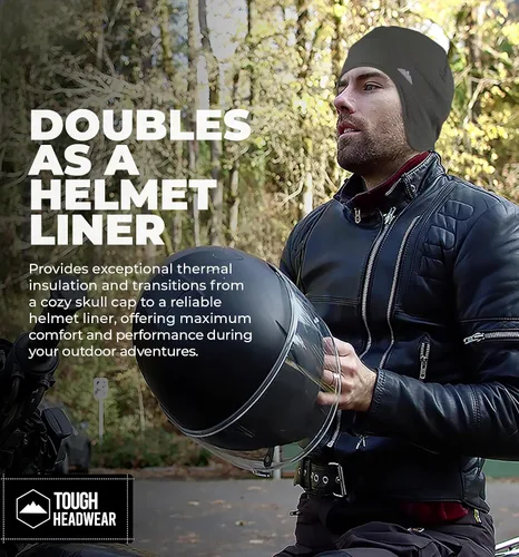Miniatura 11 de Tough Headwear Gorras térmicas para casco para hombre, para invierno, gorra de casco y gorras de ciclismo para correr, esquiar, deportes de invierno
