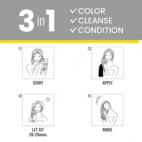 Miniatura 6 de KINGMING Champú de tinte para cabello negro 3 en 1 para cabello gris, champú de color de cabello para mujeres y hombres, cobertura de cabello gris