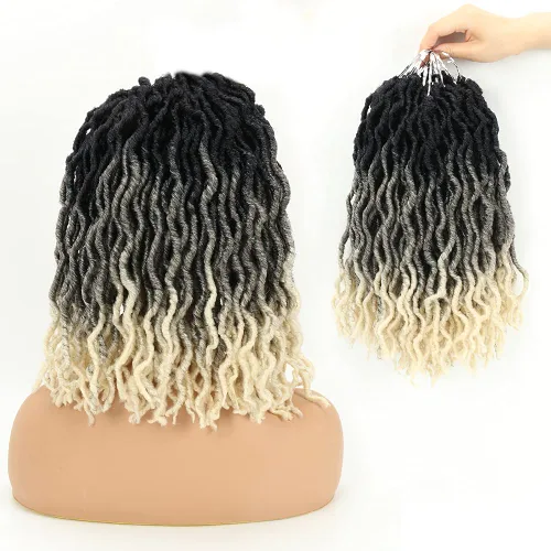 Miniatura 27 de Eliza Rastas gitanas onduladas de 18 pulgadas, cabello de ganchillo suave, 6 paquetes de trenzas sintéticas de diosa, raíces africanas, extensiones