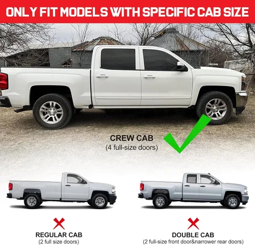 Miniatura 3 de Estribos de 6 pulgadas compatibles con Chevy Silverado/Gmc Sierra 1500 Crew Cab 2019-2026, Silverado/Sierra 2500hd 3500hd Crew Cab 20-26, dos tapas