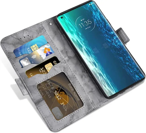 Miniatura 4 de Asuwish Compatible con Moto Edge 5G y protector de pantalla de vidrio templado, accesorios para celda, soporte de ranura para tarjetero, soporte