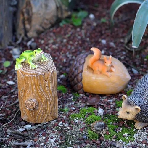 Miniatura 7 de Ocultar una llave fuera de la figura de tocón de rana decorativa para ocultar llaves al aire libre, llaves de repuesto para casa, caja de seguridad