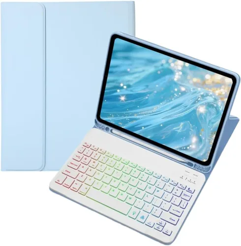 Miniatura 8 de kaidisen Funda con teclado retroiluminado colorido para Galaxy Tab S6 Lite de 10.4 pulgadas con teclado magnético desmontable Bluetooth RGB