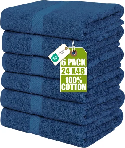 Miniatura 16 de Utopia Towels Juego de 6 toallas de baño (24 x 48 pulgadas), 100% algodón hilado en anillo de 500 GSM, medianas, ligeras y altamente absorbentes