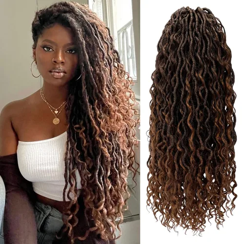 Miniatura 23 de Goddess Locs - Cabello de ganchillo de 8 pulgadas, 6 paquetes de rastas sintéticas de cabello de ganchillo para mujeres negras, cabello suave 1b