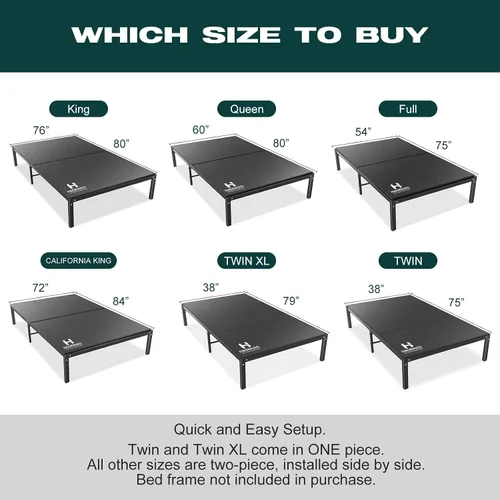 Miniatura 2 de Bunkie Board Twin (38 x 75) - Tablas de plástico hueco de 0.394 in para debajo del colchón, soporte resistente, transpirable, perfil bajo