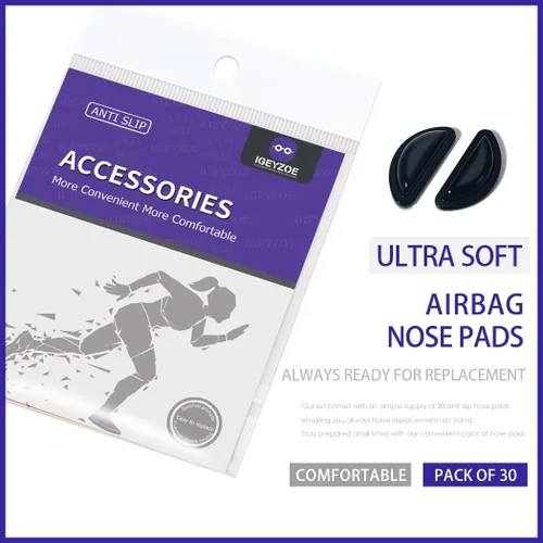 Miniatura 6 de Almohadillas de nariz antideslizantes para lentes de cámara de aire, cojines adhesivos de silicona suave, 30 almohadillas nasales para anteojos