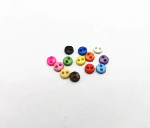 Miniatura 2 de Xucus 1000pcs 0.157 in Mini Botones Pequeños Redondos Plástico De Coser Muñeca Ropa Botones Adornos Scrapbook Cardmaking - (Color: Marrón)
