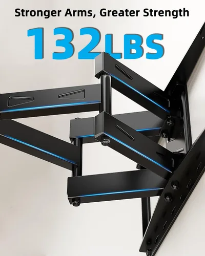 Miniatura 5 de HOME VISION Soporte de pared para TV de movimiento completo con soporte de barra de sonido para televisores de 32 a 70 pulgadas, brazos dobles