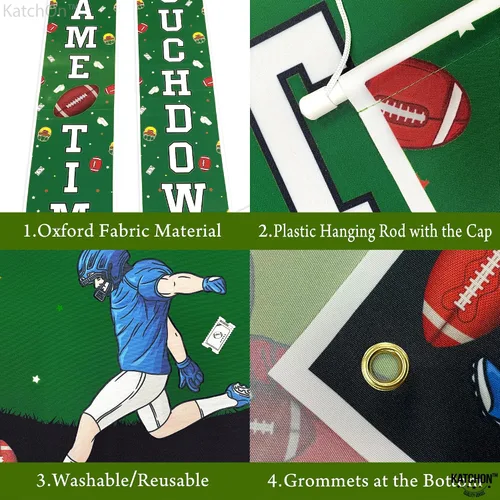Miniatura 3 de KatchOn, XtraLarge - Cartel de fútbol para porche, 72 x 12 pulgadas, decoración de fiesta de fútbol, pancarta de bienvenida de fútbol de touchdown