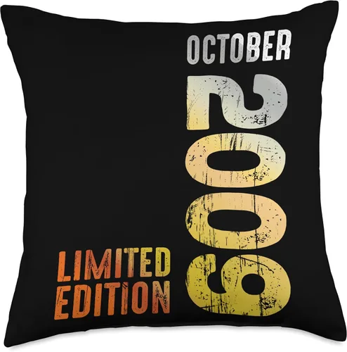 Miniatura 4 de Since October 2009 Retro 2009 Vintage 2009 October Throw Pillow