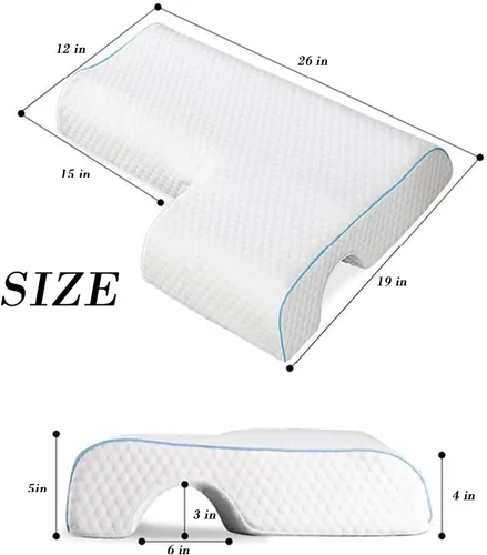 Miniatura 5 de Almohada de espuma viscoelástica arqueada para adultos con orificio para el brazo - Núcleo de espuma viscoelástica 3D arqueada, almohada de rebote