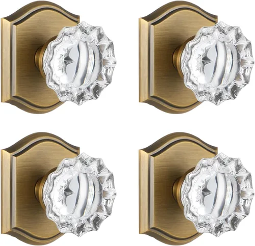 Miniatura 33 de Pomos de Puerta de Vidrio para Interiores, Estilo Vintage, Pomos de Puerta de Cristal de Privacidad con Cerradura, Pomos de Puerta de Latón Antiguo