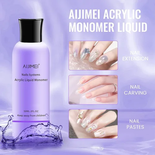 Miniatura 6 de Monómero líquido acrílico para sistema de uñas, 4.1 fl oz/4fl.oz para aplicación de polvo acrílico, monómero acrílico para uñas acrílicas