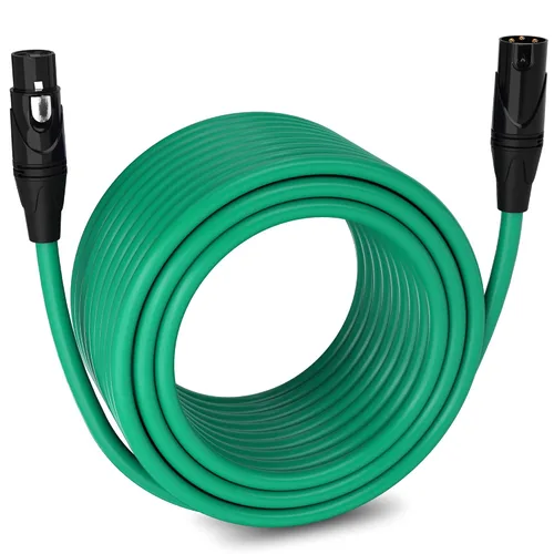 Miniatura 104 de LyxPro Cable de micrófono XLR hembra a macho de ángulo recto de 3 pines de 1.5 pies para altavoces amplificados, interfaz de audio, rendimiento